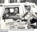 Icon of RONDA, el ciclista Jesús Rosado junto al coche de Radio Coca en la vuelta a Andalucía de 1991 
