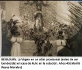 Icon of BENAOJÁN, la Virgen en un altar provisional (antes de ser bendecida) en casa de Rufo en la estación